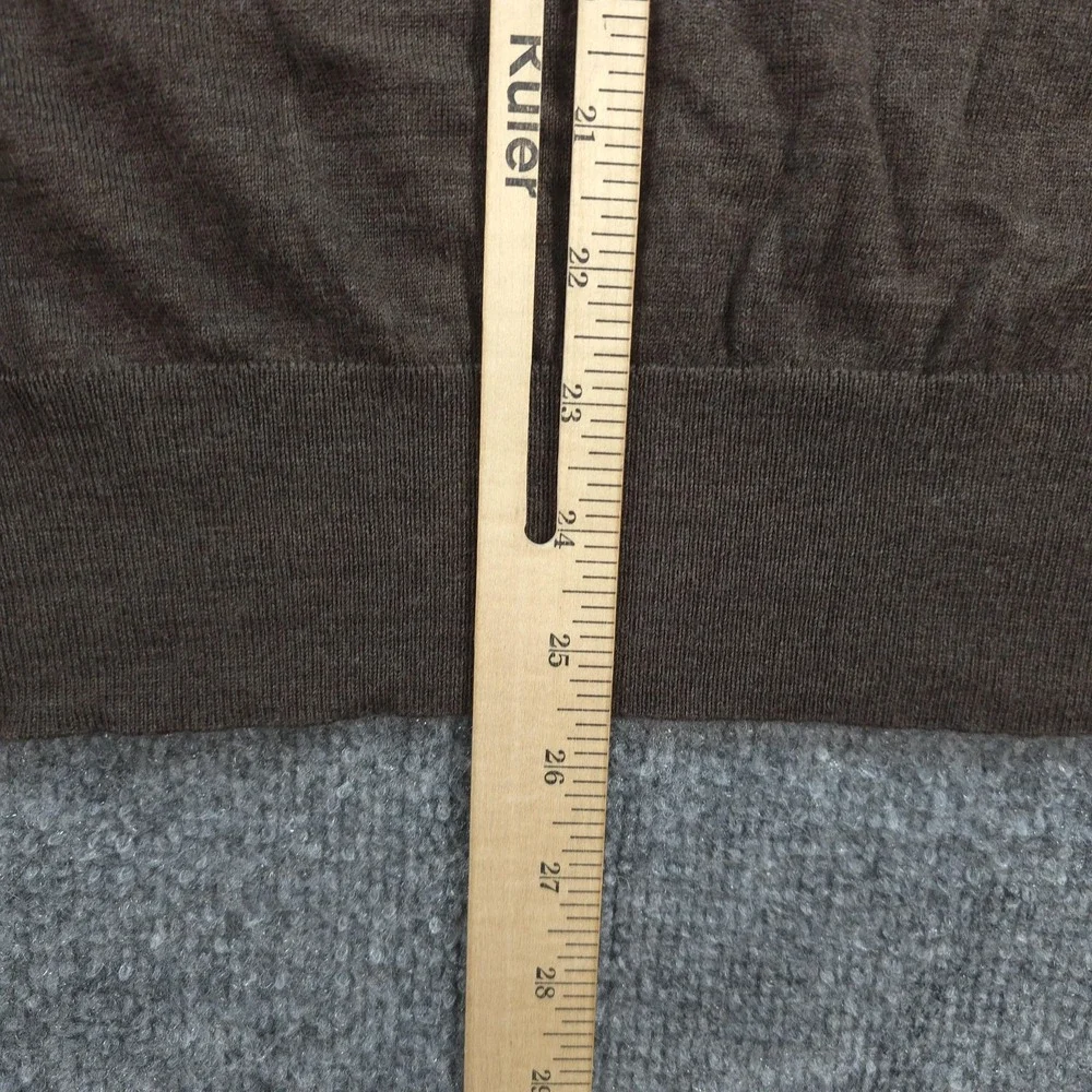Vintage Polo Ralph Lauren Sweater Mens XL Brown Merino Wool 1/4 Zip Mock Neck